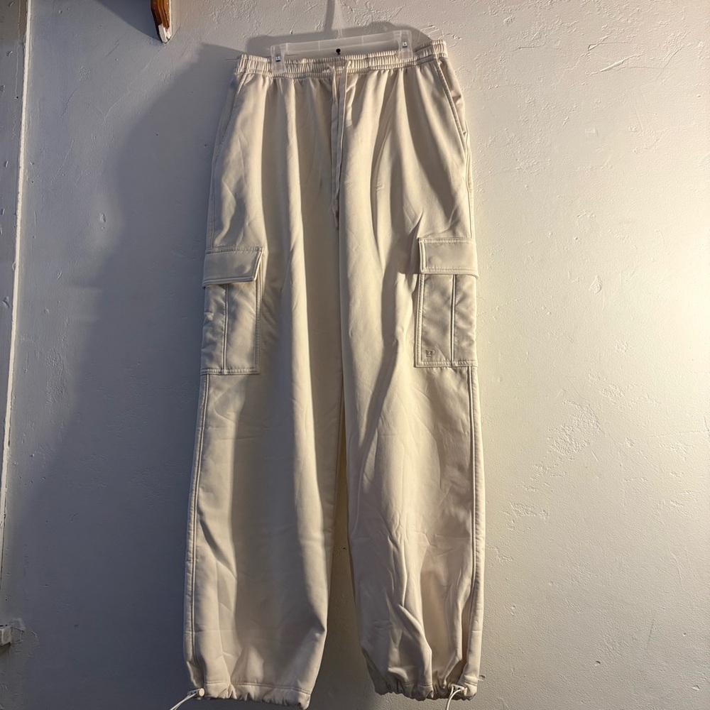 PINK Victoria's Secret Cream Cargo Track Joggers